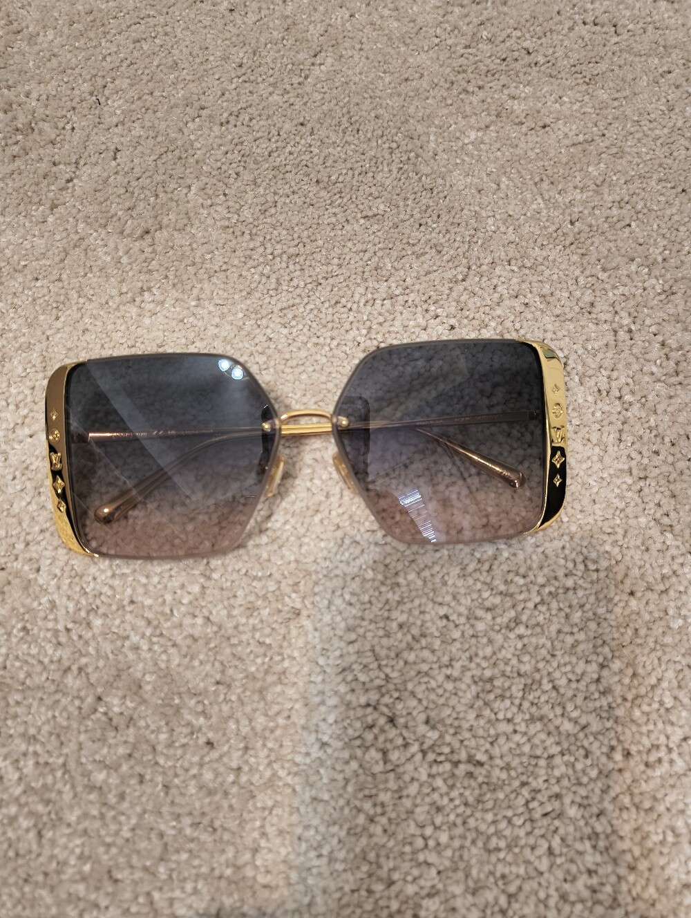 Gold-Trim Square Louis Vuitton Sunglasses - Women Accessories